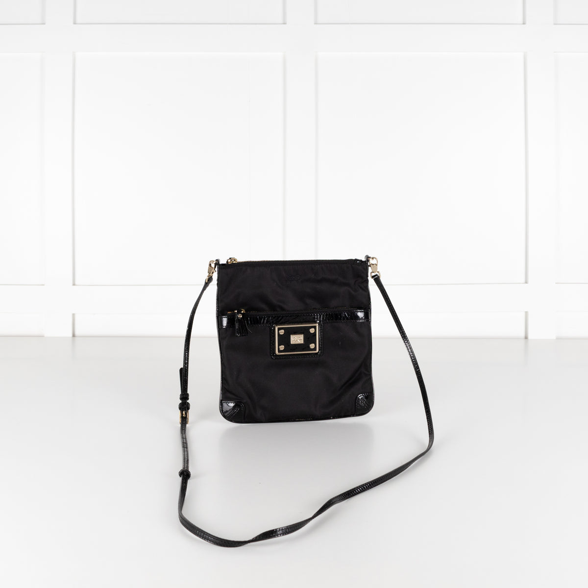 Anya Hindmarch Black Nylon Small Crossbody Bag