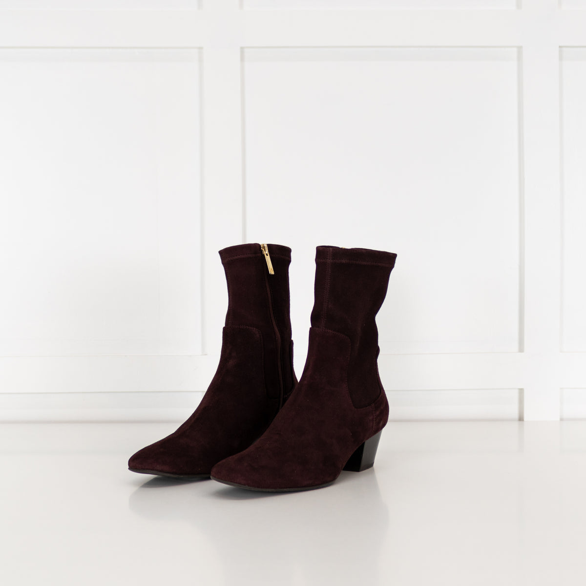 Aquatalia Burgundy Suede Ankle Boot