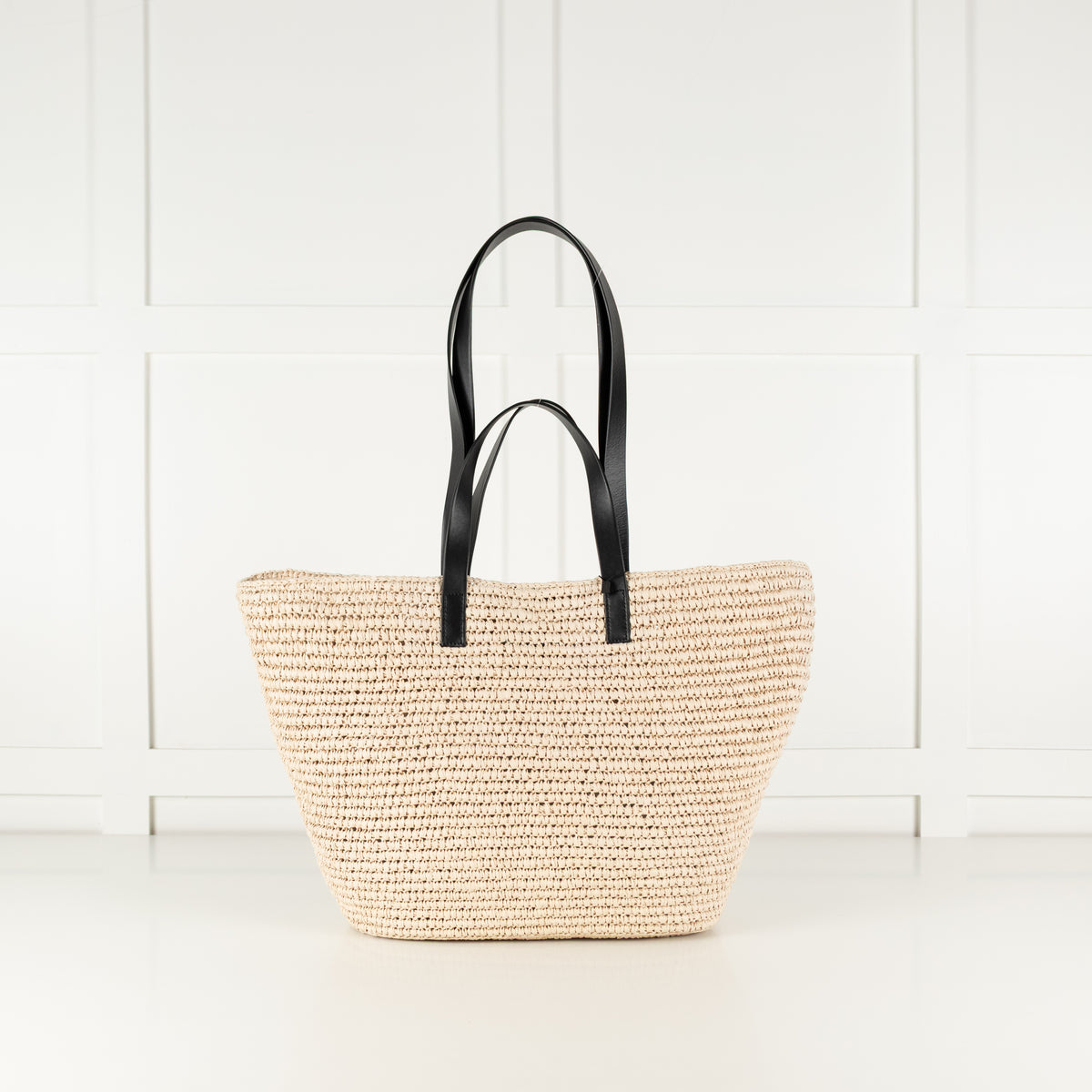Anine Bing Raffia Palermo Tote with AB Logo