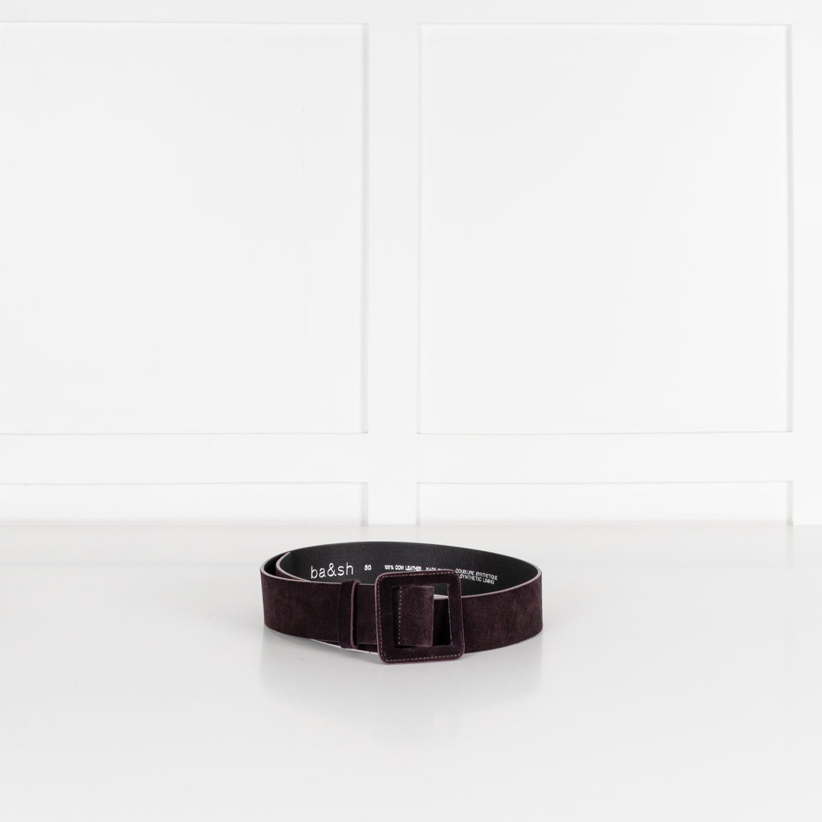 Ba&Sh Aubergine Suede Wide Belt