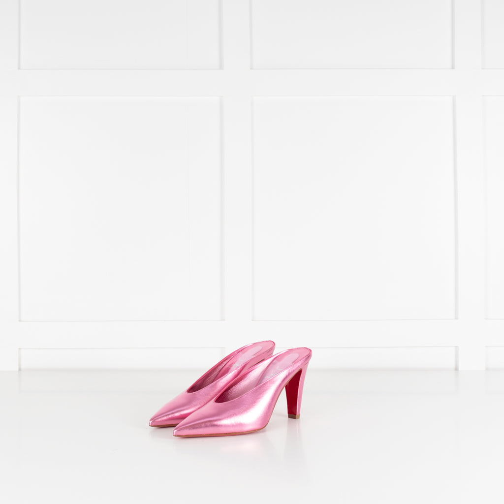 Christian Louboutin Metallic Pink Very Vee Mules