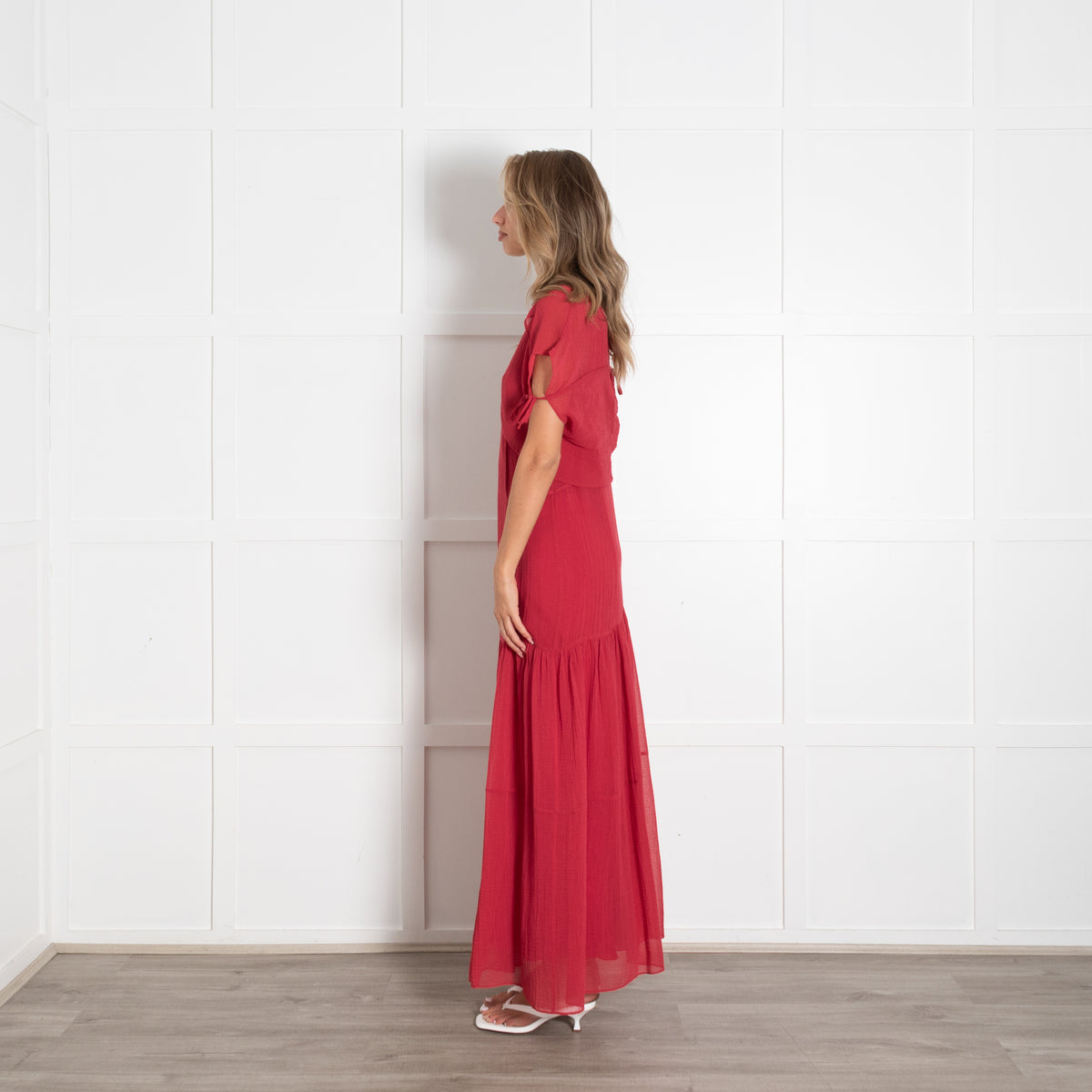 Phillip Lim Red Cotton & Silk Maxi Dress With Slip & Cropped Top