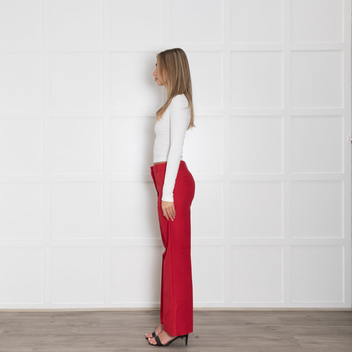 Valentino Red Wool/Silk Mix Trousers