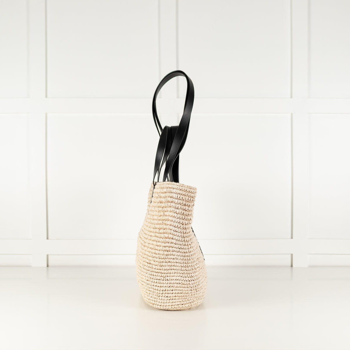 Anine Bing Raffia Palermo Tote with AB Logo