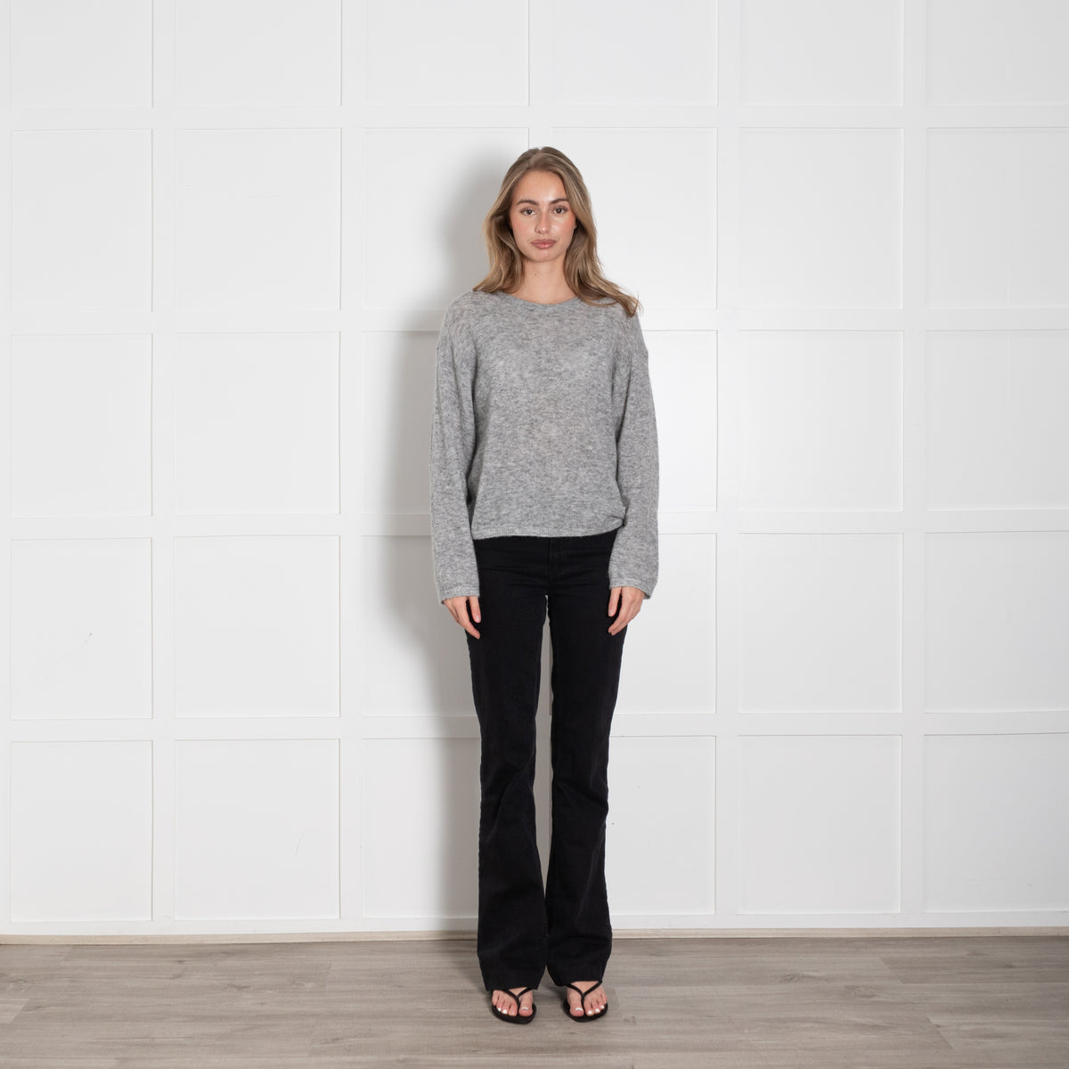 Mos Mosh Grey Wool Mix Jumper