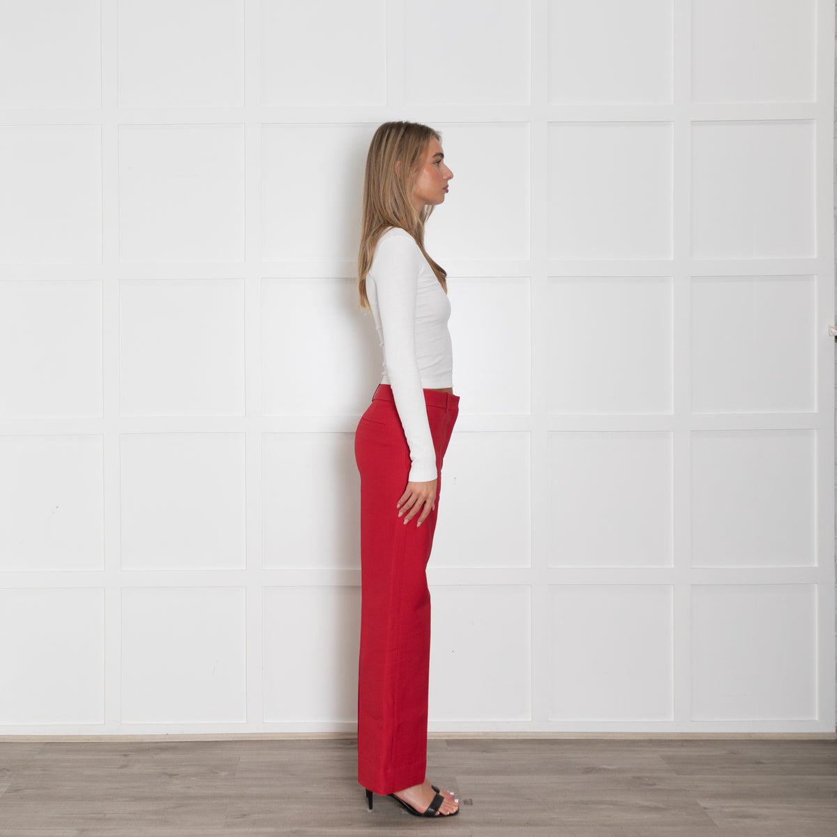 Valentino Red Wool/Silk Mix Trousers