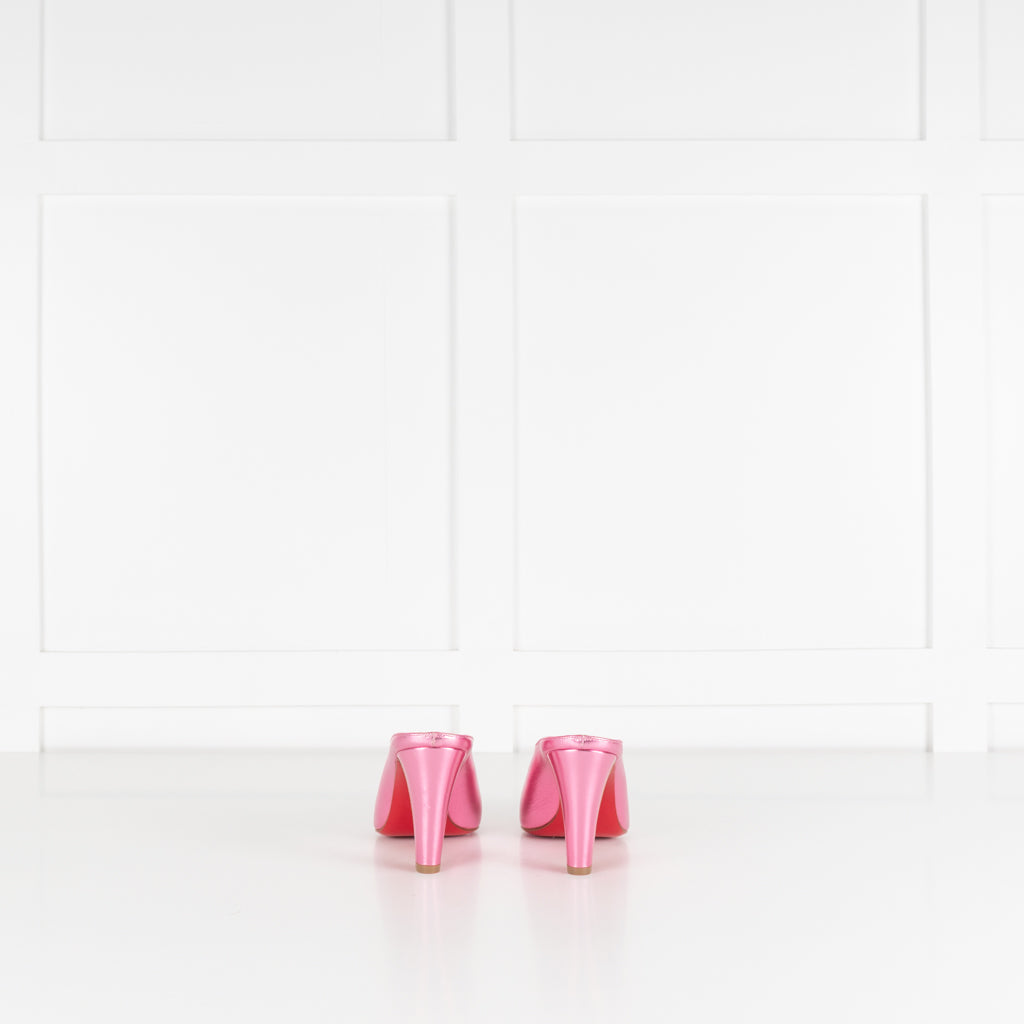 Christian Louboutin Metallic Pink Very Vee Mules