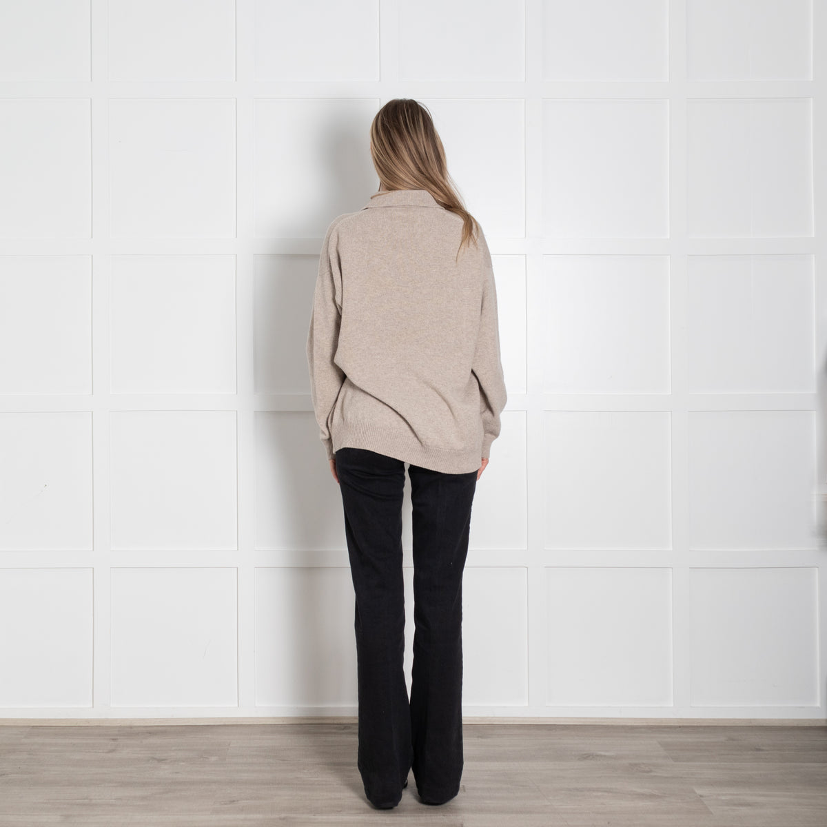 &Daughter Oatmeal Collared Wool Jumper