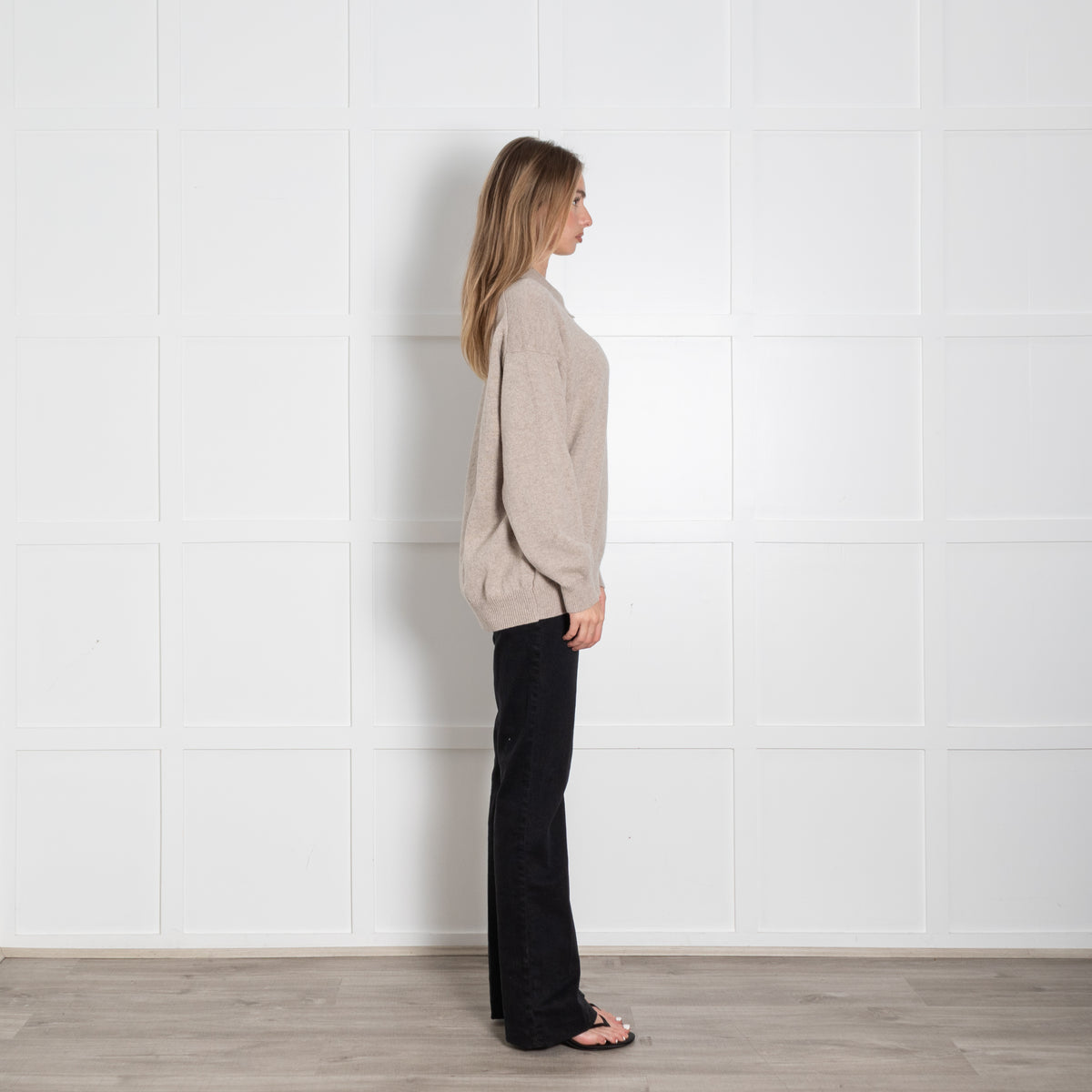 &Daughter Oatmeal Collared Wool Jumper