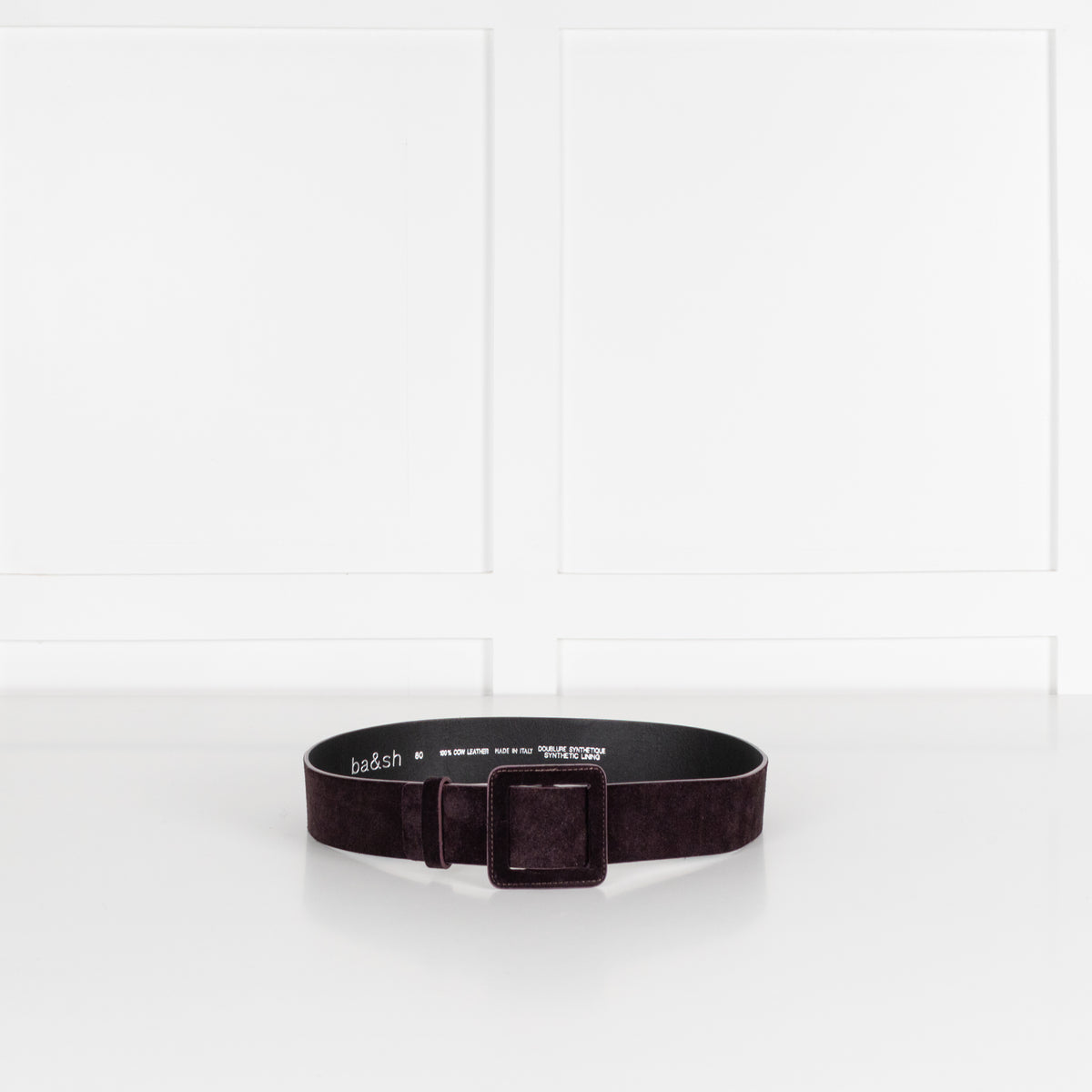 Ba&Sh Aubergine Suede Wide Belt