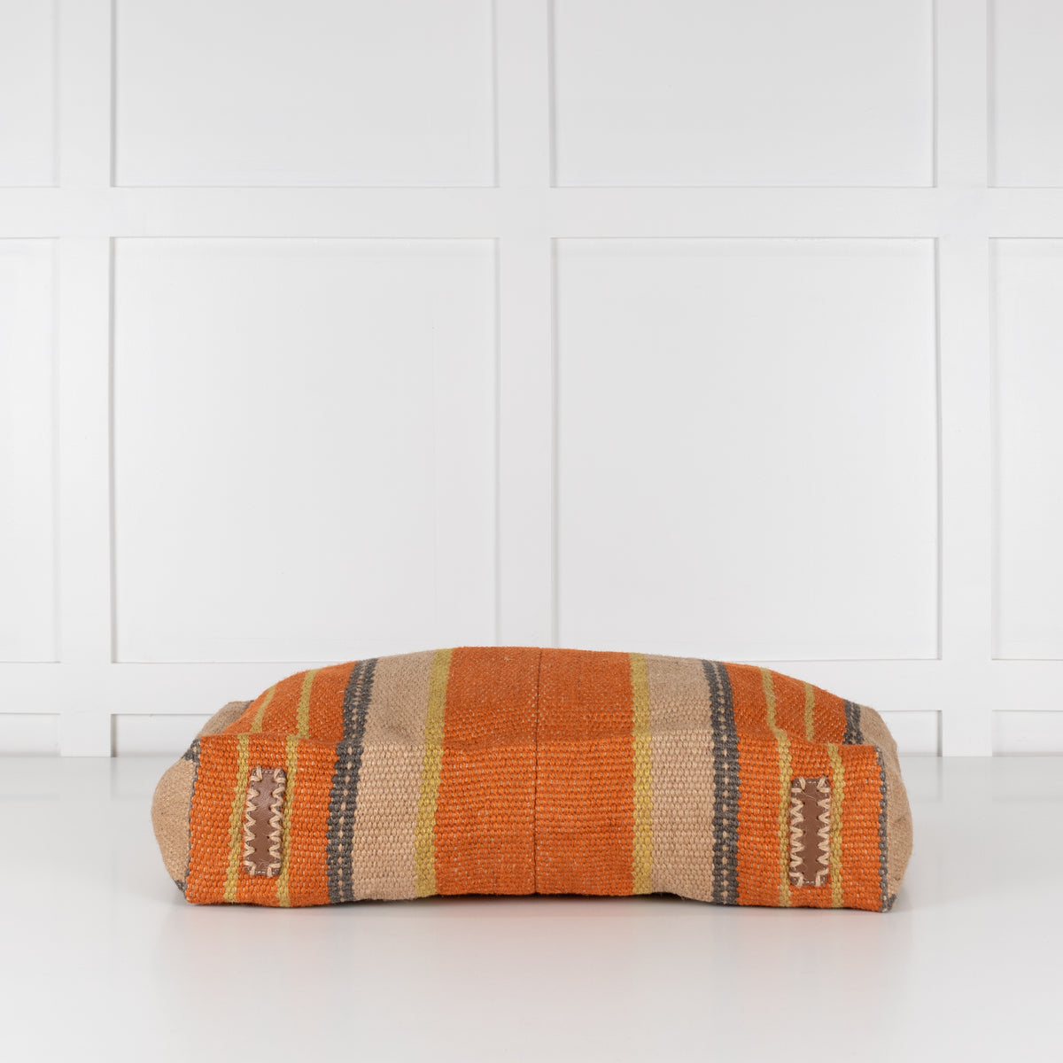 Anya Hindmarch Orange Striped Large Raffia Tote