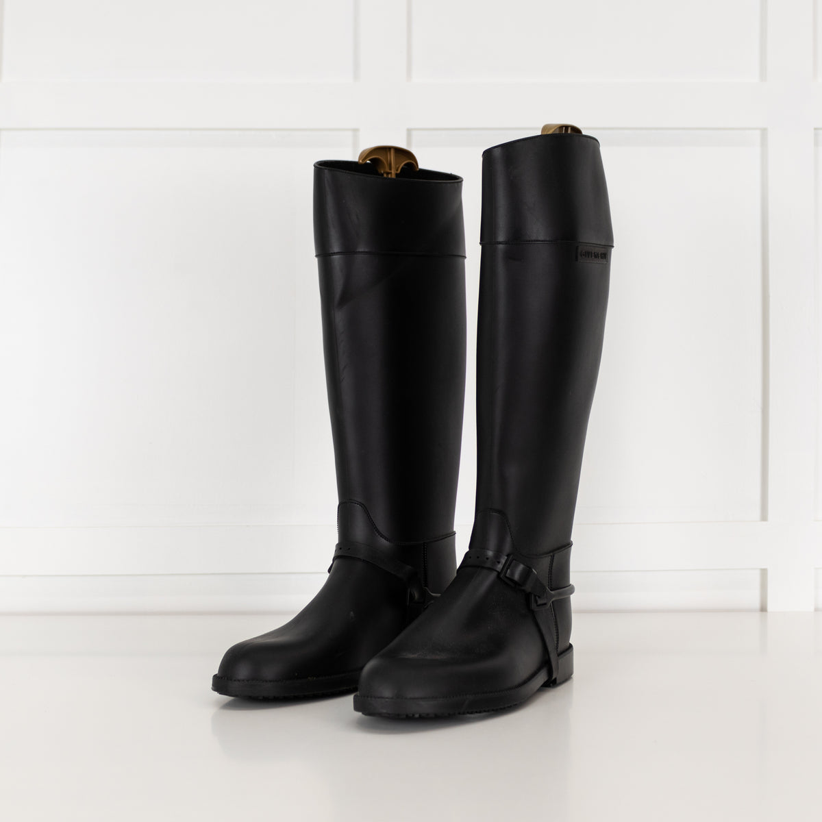 Givenchy Black Rubber Riding Boots