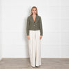 Sandro Green Cotton Tweedy Jacket