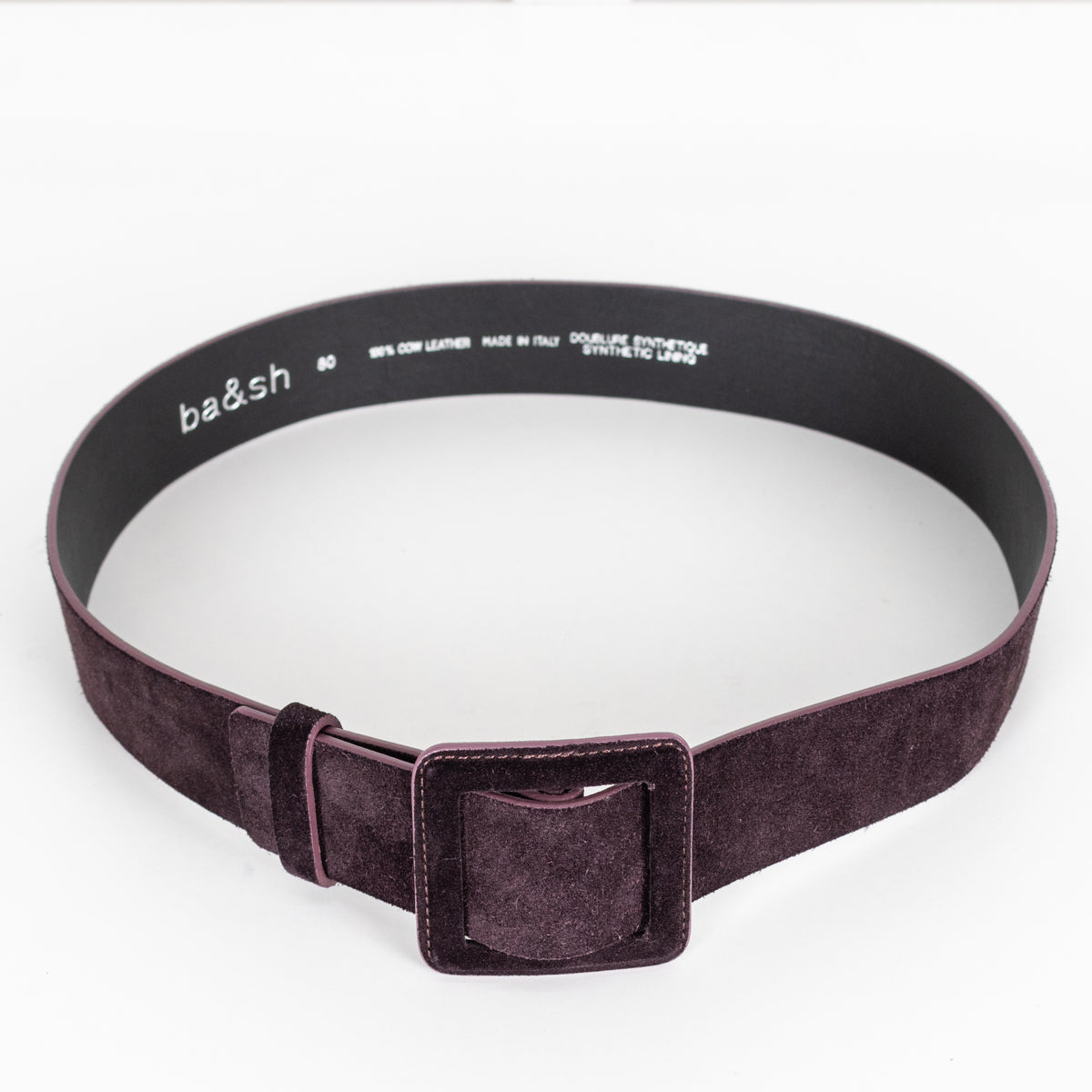 Ba&Sh Aubergine Suede Wide Belt