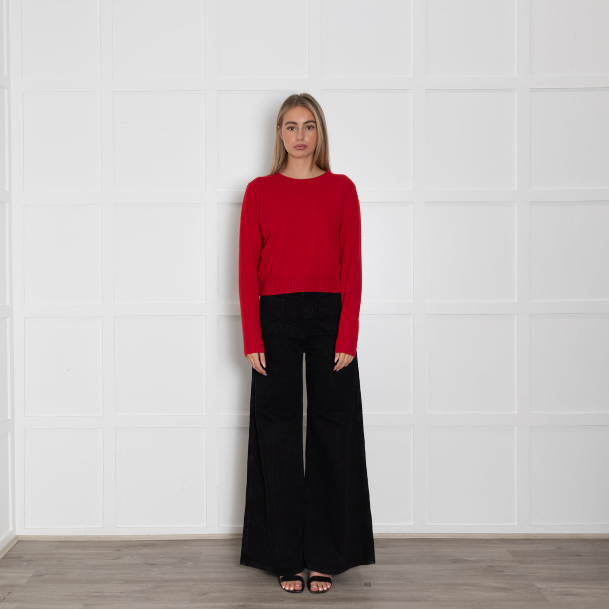 Reformation Red Round Neck Jumper