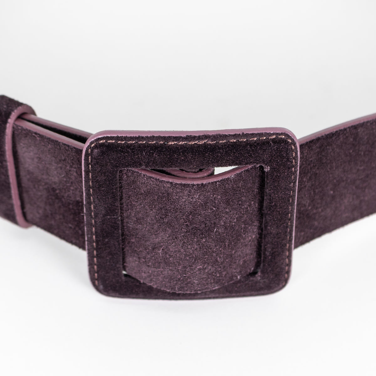Ba&Sh Aubergine Suede Wide Belt