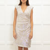 Maje Pale Sequin Cross Front Sleeveless Dress