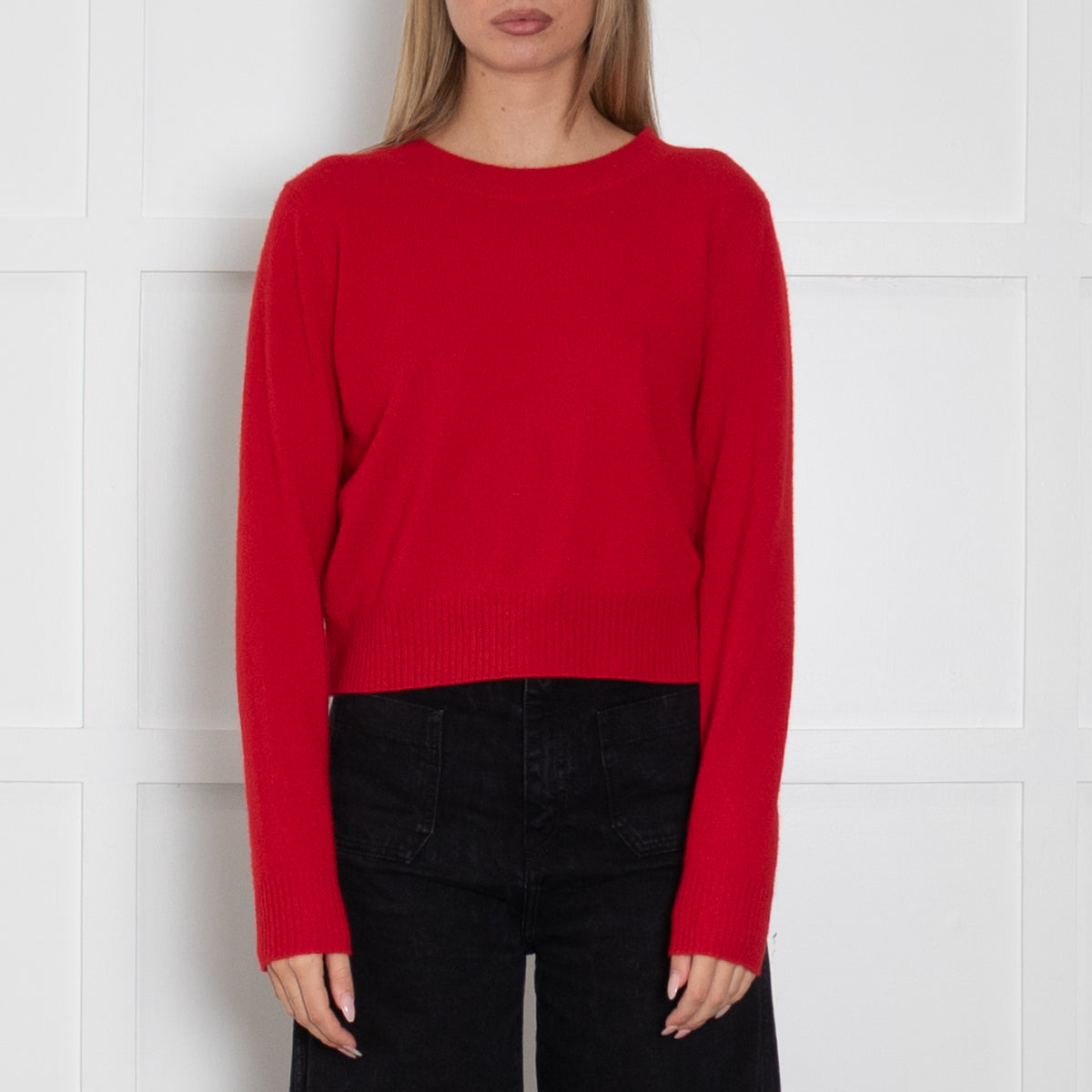 Reformation Red Round Neck Jumper