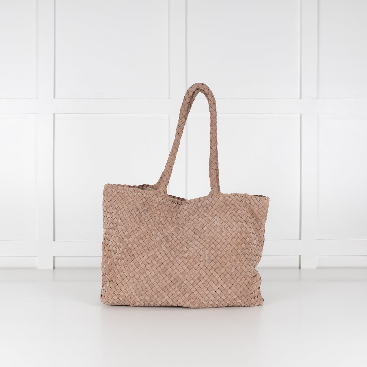 Milaner Taupe The Classic Elena Woven Handbag