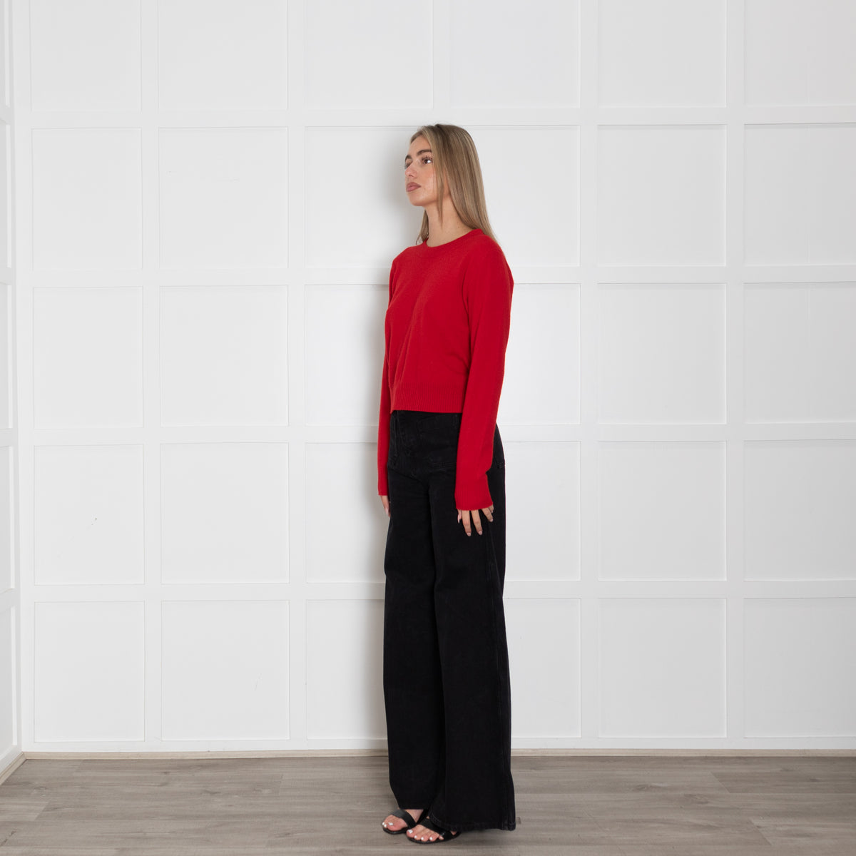 Reformation Red Round Neck Jumper