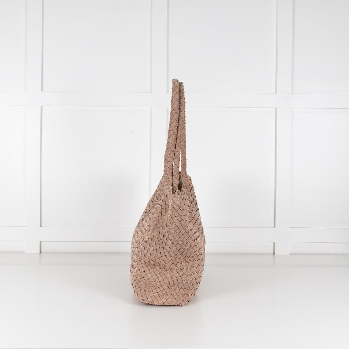 Milaner Taupe The Classic Elena Woven Handbag