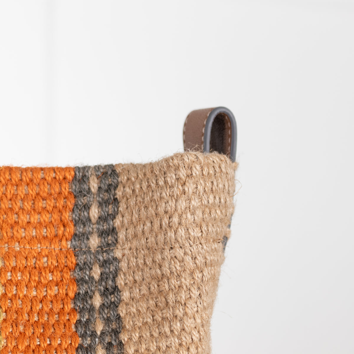 Anya Hindmarch Orange Striped Large Raffia Tote