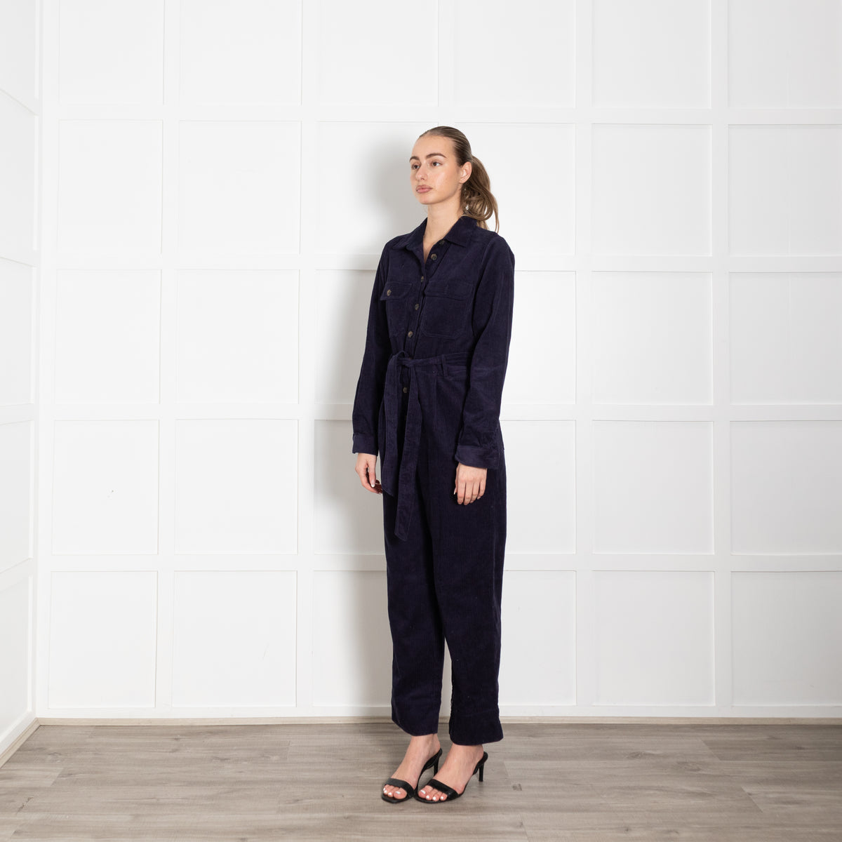 FRNCH Paris Navy Corduory Jumpsuit