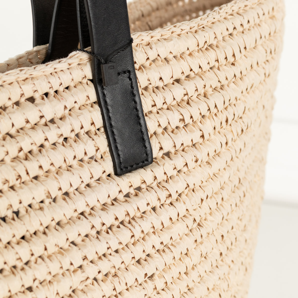 Anine Bing Raffia Palermo Tote with AB Logo