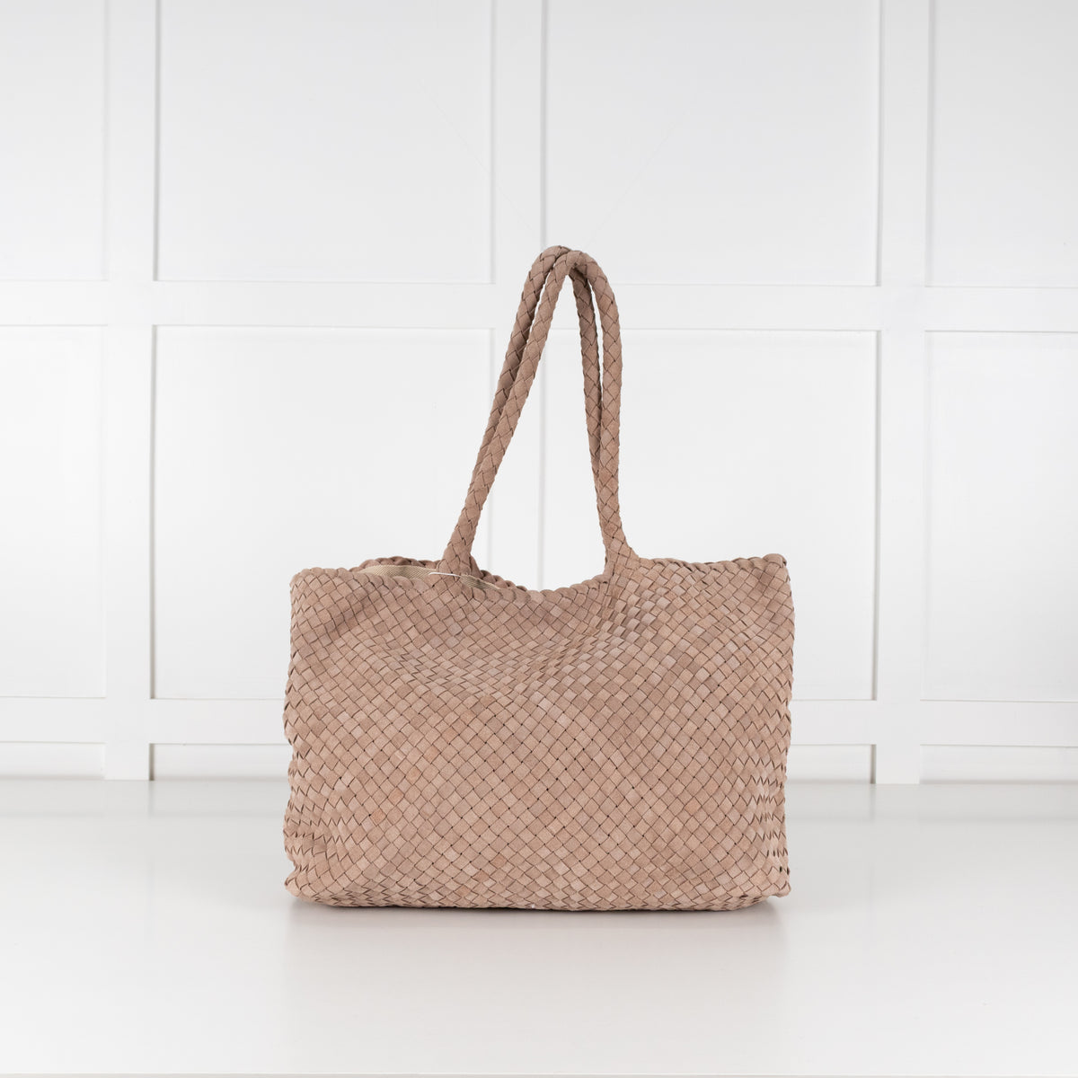 Milaner Taupe The Classic Elena Woven Handbag