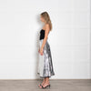 Molly Goddard Silver Sequin A Line Midi Skirt