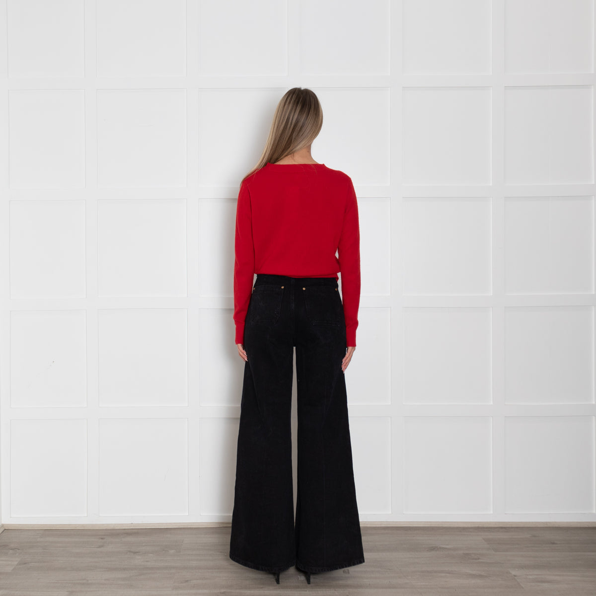 Reformation Red Round Neck Jumper