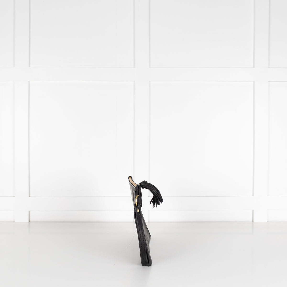 Fount Black Leather The Finley Clutch Bag