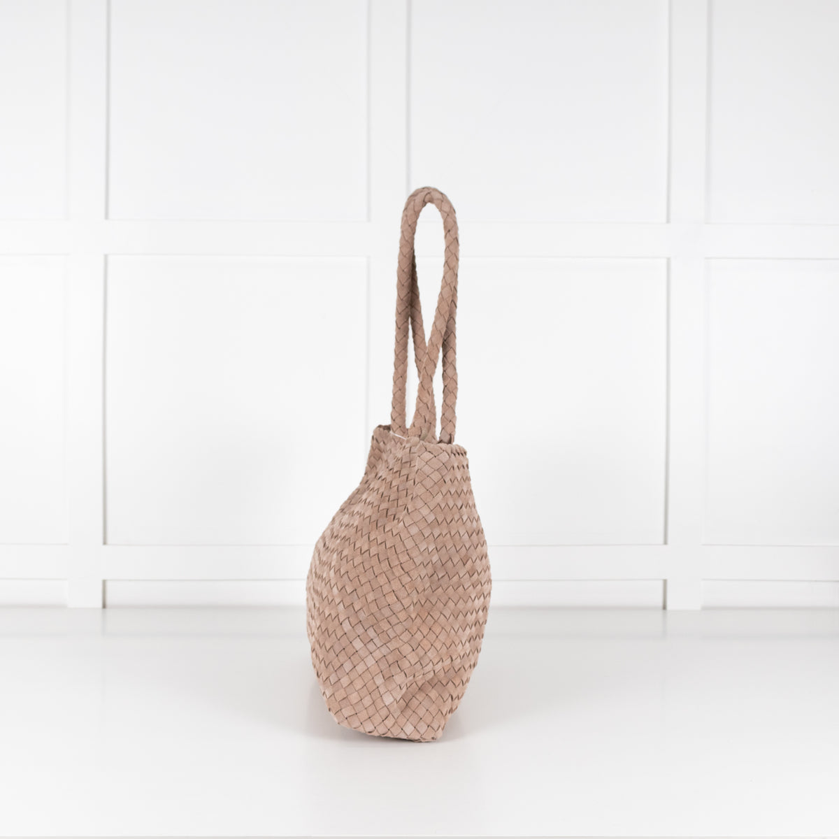 Milaner Taupe The Classic Elena Woven Handbag