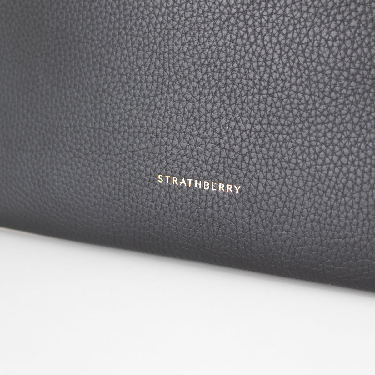 Strathberry Black Tote Bag with White Trim