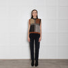 Stella Nova Brown Check Knitted Vest