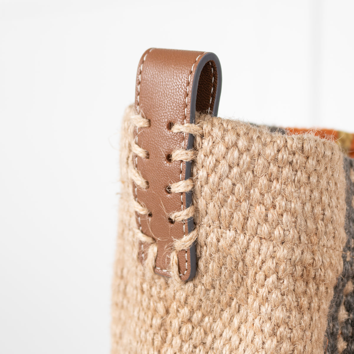 Anya Hindmarch Orange Striped Large Raffia Tote