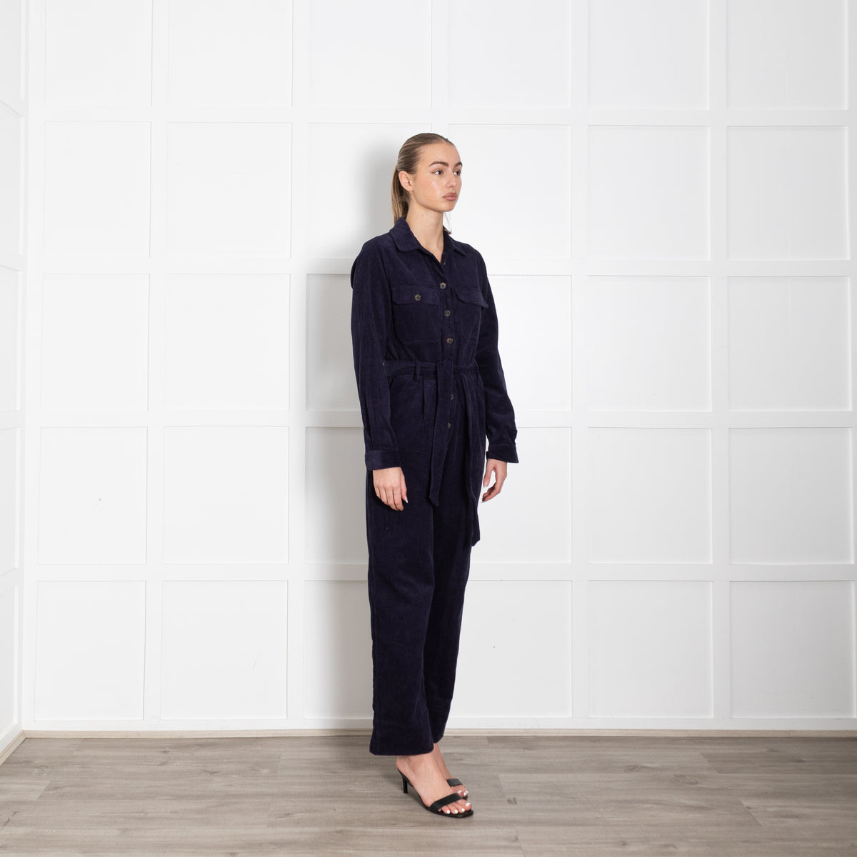 FRNCH Paris Navy Corduory Jumpsuit