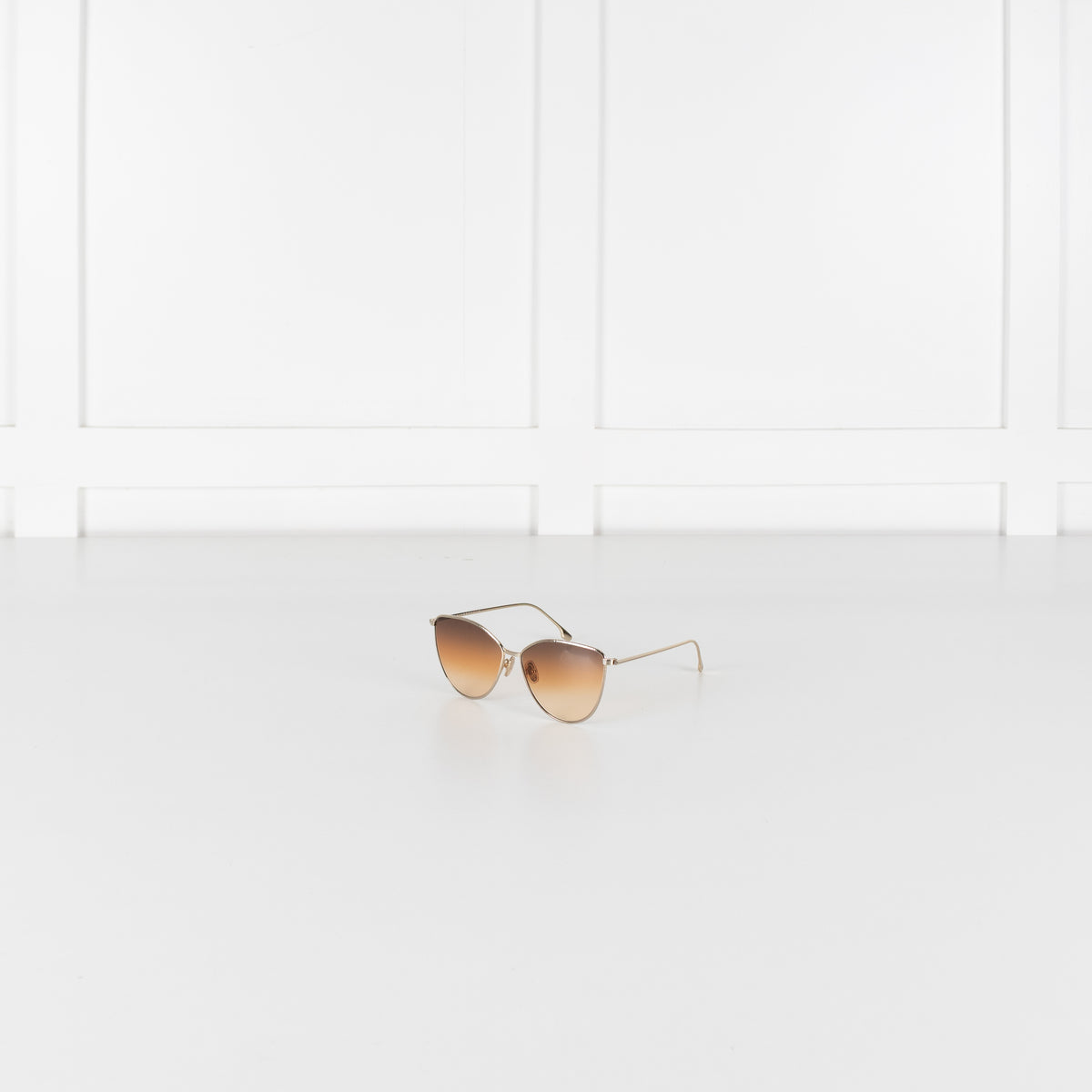 Victoria Beckham Gold Cat Eye Sunglasses With Brown Gradient Lens