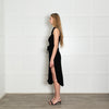 See By Chloe Black Knit Frill Trim Sleeveless Dress