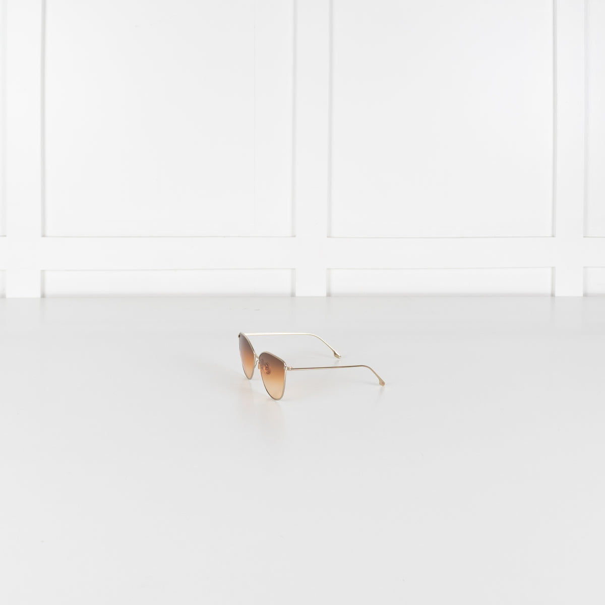 Victoria Beckham Gold Cat Eye Sunglasses With Brown Gradient Lens