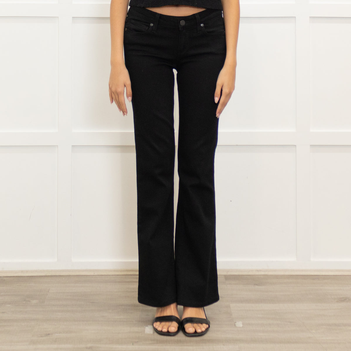 Paige Black Stretch Bootleg Jeans