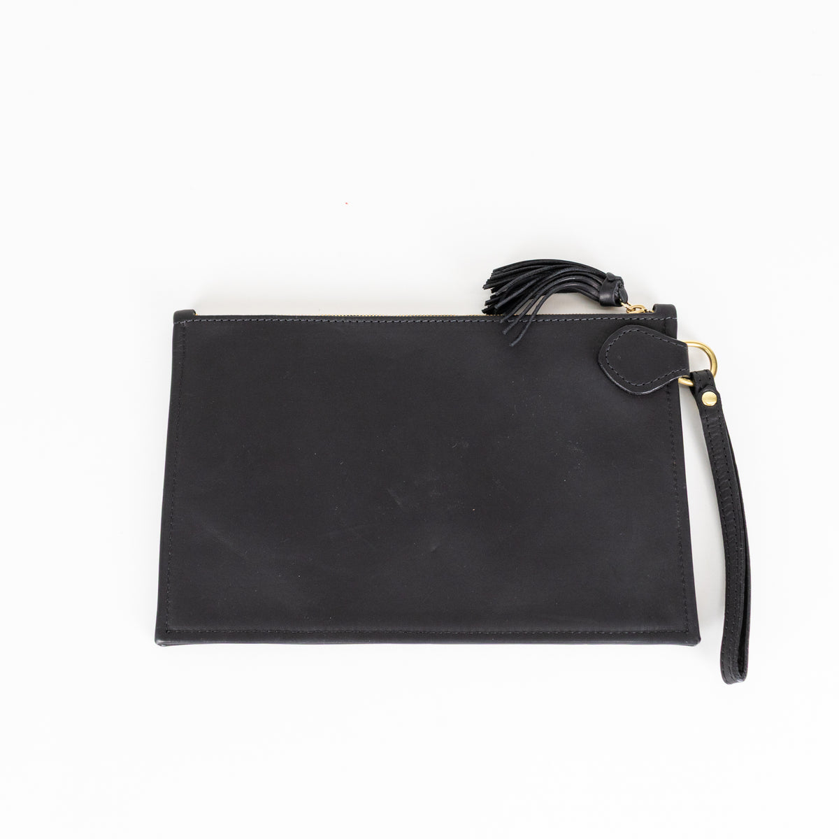 Fount Black Leather The Finley Clutch Bag