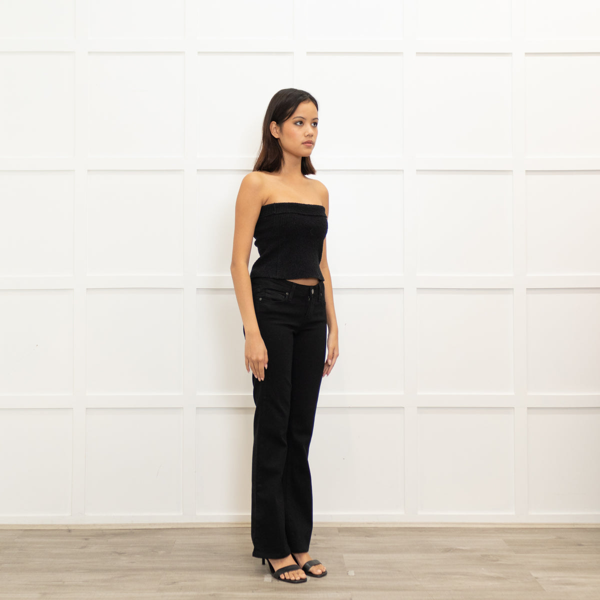 Paige Black Stretch Bootleg Jeans