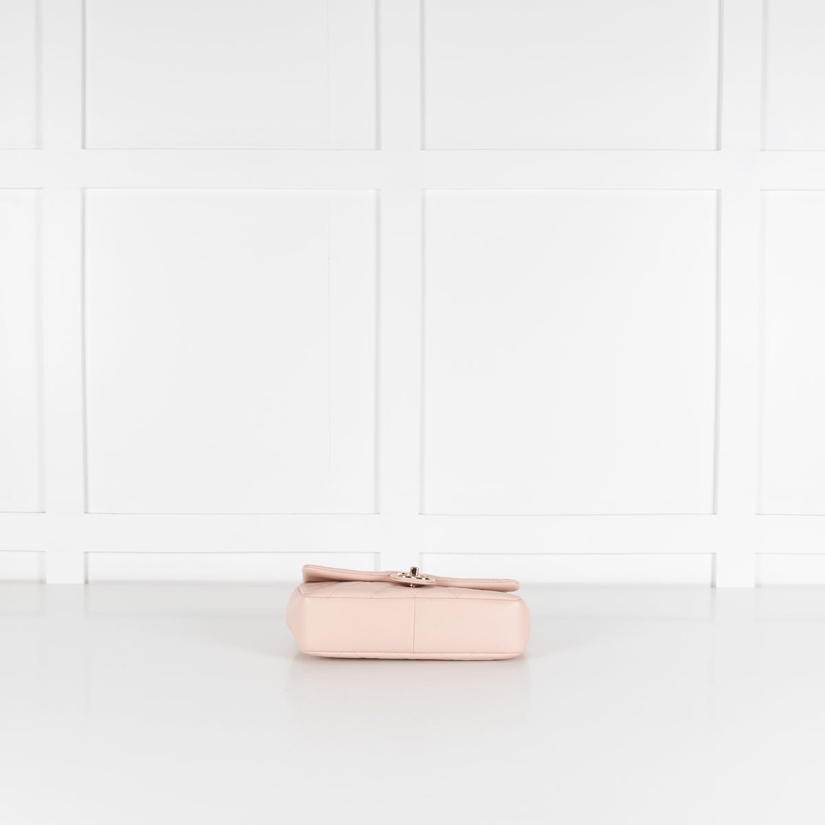 Chanel Beige Pink Leather Bi-Colour Chain Flap Bag