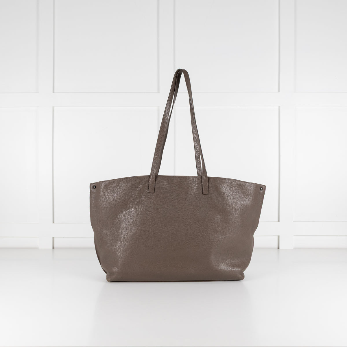 Akris Taupe Medium Shoulder Leather Tote Bag