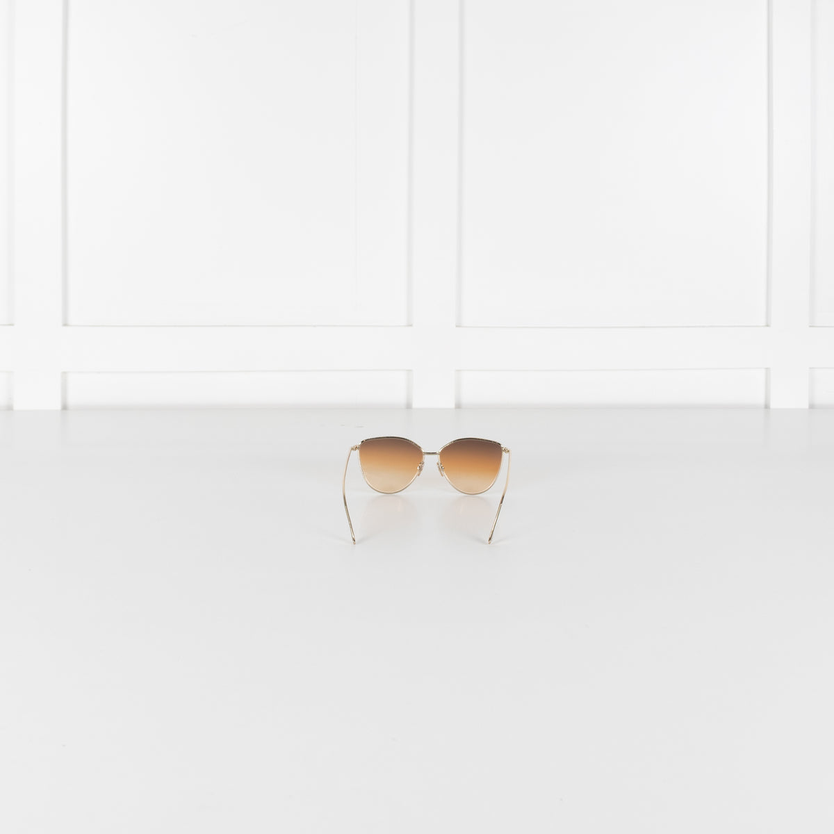 Victoria Beckham Gold Cat Eye Sunglasses With Brown Gradient Lens