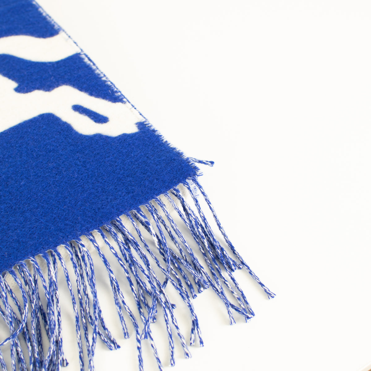 Burberry  Blue White EKD Cashmere Blend Scarf