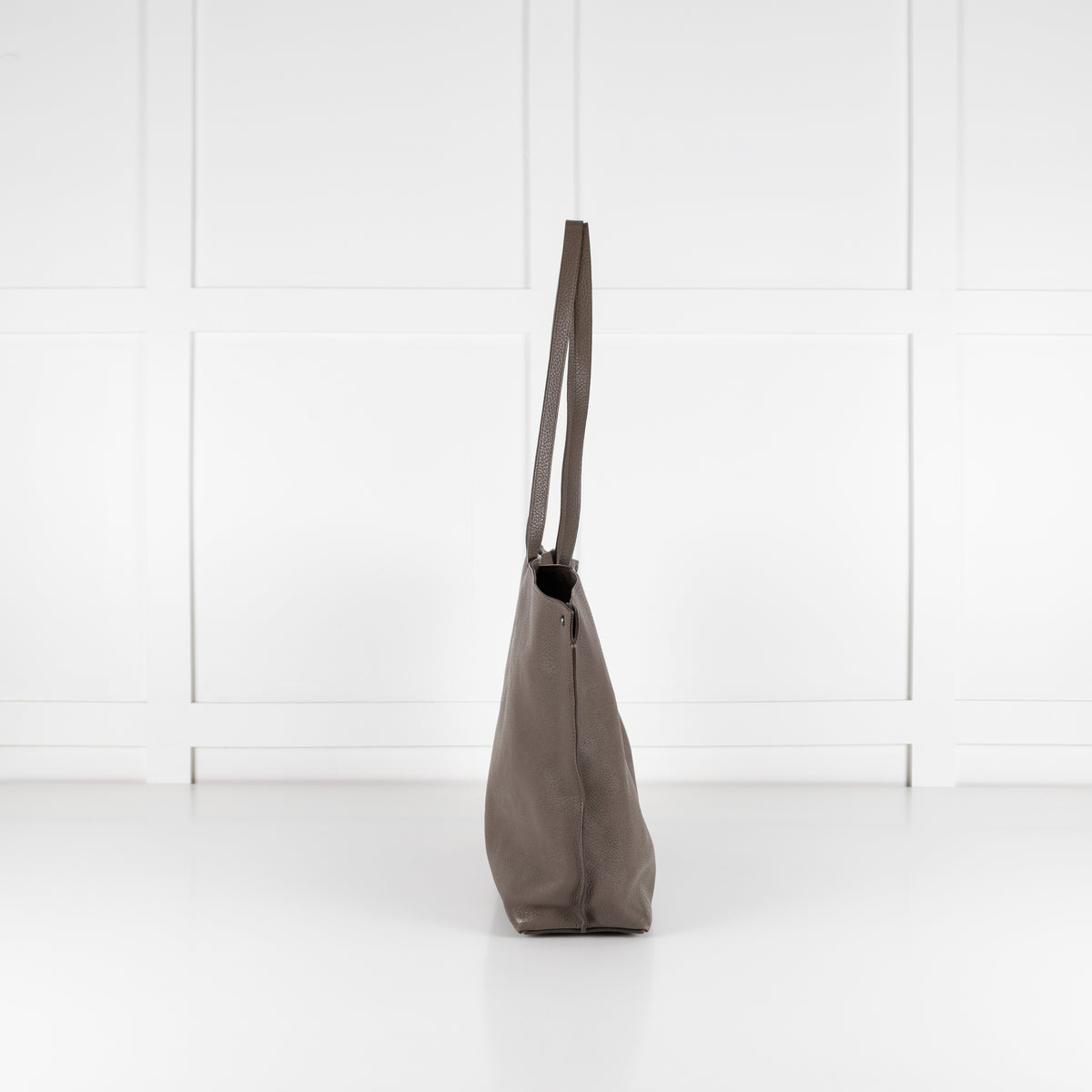 Akris Taupe Medium Shoulder Leather Tote Bag