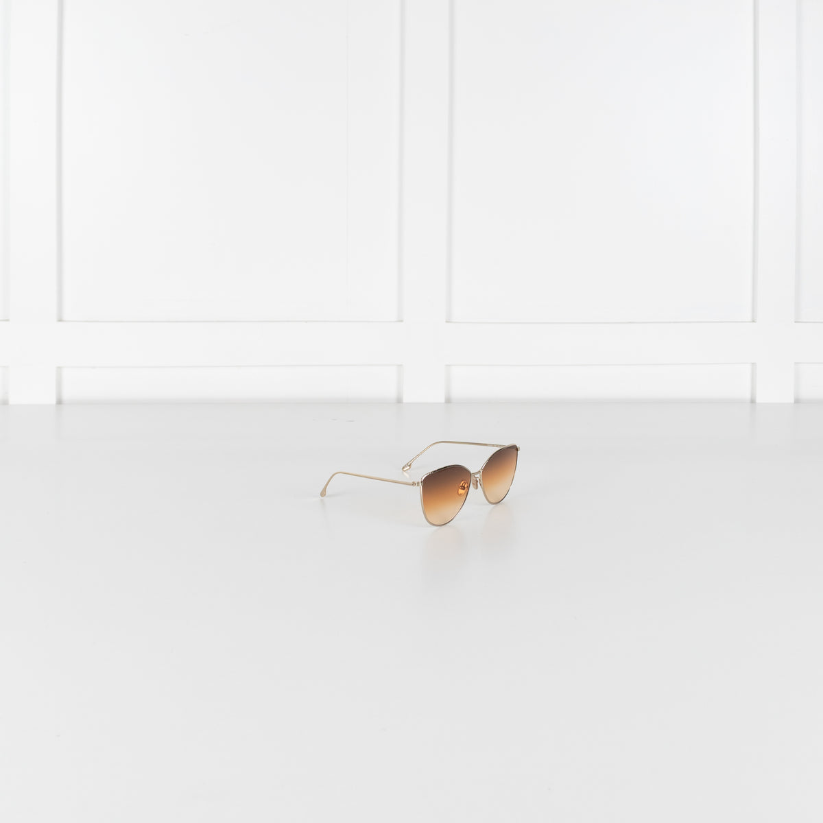 Victoria Beckham Gold Cat Eye Sunglasses With Brown Gradient Lens
