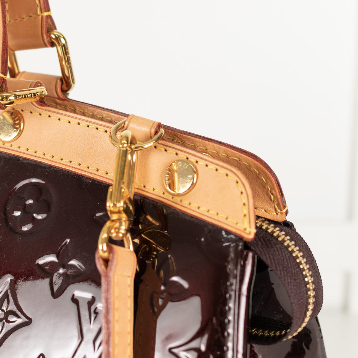 Louis Vuitton Burgundy Brea GM Patent Leather Bag